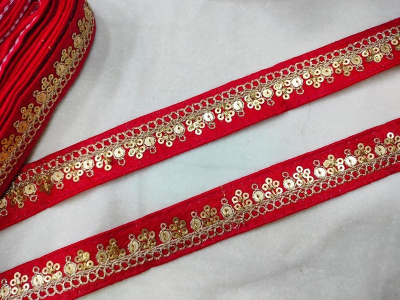 CMHOWLITE Fancy Sequence Trim for Lehanga Suit Dresses Sarees Blouses Dupatta and Art Craft Roll of 9 Meter 1 inch 254 cm CMF 12613