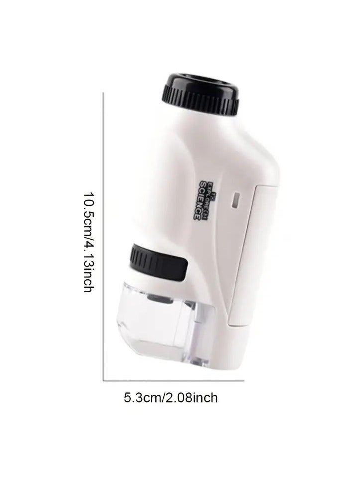 EzzySo - 19 in 1 Mini Pocket Microscope Kit 60 To120x Portable Laboratory Microscope With LED Light For Kids Science Experiment Utensils with 12 Color specimens 1 Mobile phone holder 6 Experimental tools - Image 1
