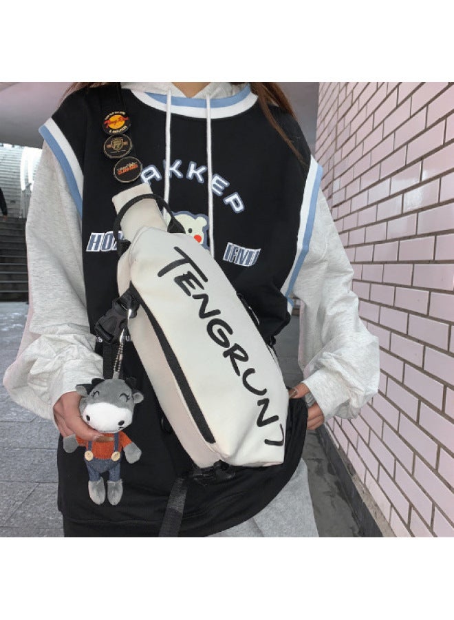 Generic Men's Bag Fashion Crossbody Bag Boys Backpack Niche Sports Casual Bag Women's Shoulder Bag Distinctive Japanese Style Chest Bag-Color:Black Without Accessories  - Image 2