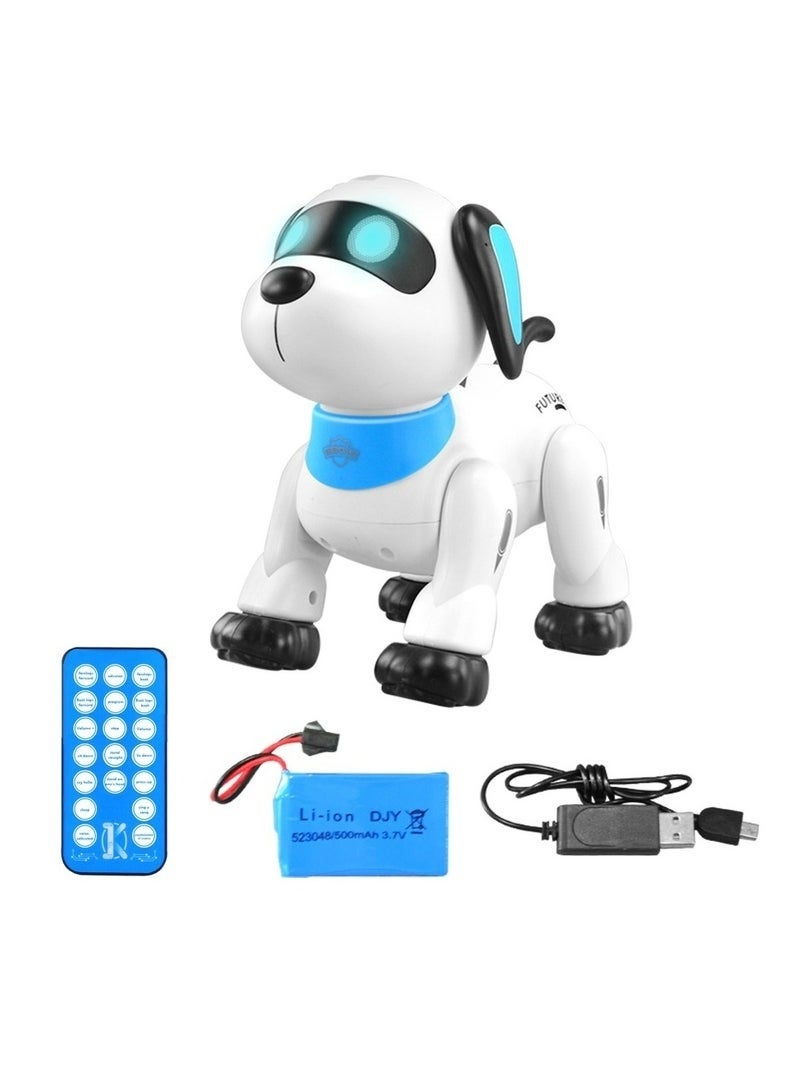 ألعاب الكلاب الآلية المثيرة - لعبة كلب ذكي يعمل بالتحكم عن بعد للأطفال مع أضواء وموسيقى وتحكم صوتي وبطارية قابلة لإعادة الشحن وحيل قابلة للبرمجة ودوران 360 درجة والرقص والمشي - هدية تعليمية تفاعلية على شكل كلب آلي للأولاد والبنات من سن 3 سنوات فما فوق - Image 3