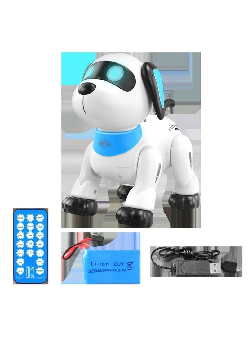 ألعاب الكلاب الآلية المثيرة - لعبة كلب ذكي يعمل بالتحكم عن بعد للأطفال مع أضواء وموسيقى وتحكم صوتي وبطارية قابلة لإعادة الشحن وحيل قابلة للبرمجة ودوران 360 درجة والرقص والمشي - هدية تعليمية تفاعلية على شكل كلب آلي للأولاد والبنات من سن 3 سنوات فما فوق - Image 4