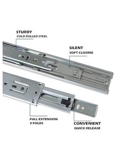 Duravel Duravel Heavy Duty Ball Bearing Drawer Slides, Steel Cabinet Rails, Full Extension (16 Inch)  - Image 5