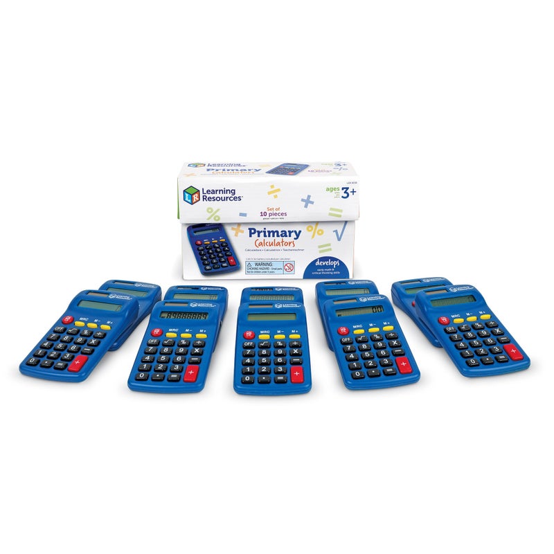 Learning Resources Primary Calculator Basic Solar and Battery Powered Calculators for Students Teach Basic Math Operations School Supplies Classroom Must Haves for Teachers Back to School - Image 3