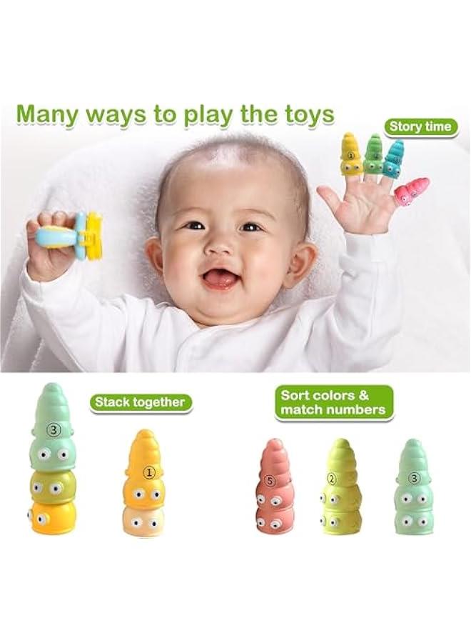 HOOKOR Funny Apple Shaped Catch Worms Game Toy,Educational Learning Toy Simple Number & Color Matching Game, Fine Motor Skills Toys Gift for 18+ Months Year Old Girl Boy - Image 2