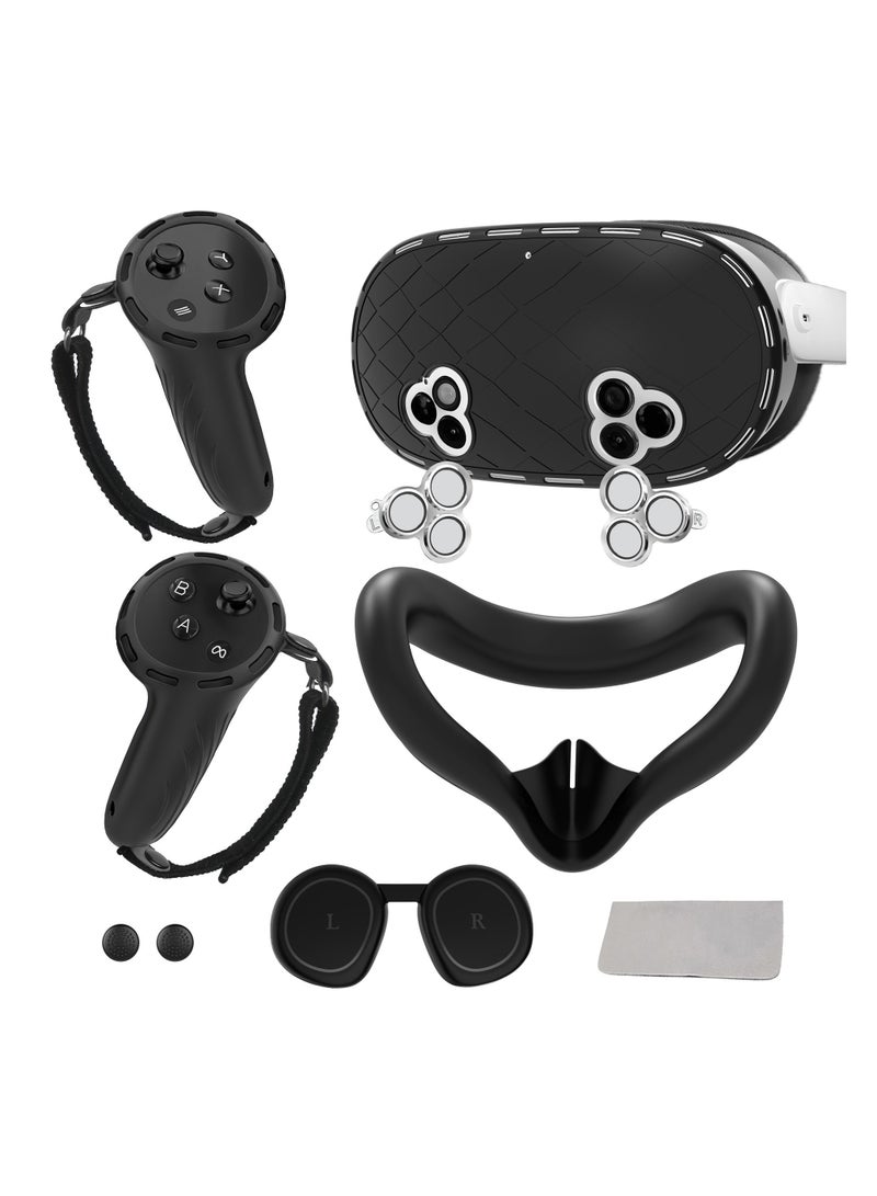 7 in 1 Silicone Protective Cover Set for Meta Quest3S VR Anti-fall Light-blocking Face Mask Controller Grip Caps Kit - Image 1