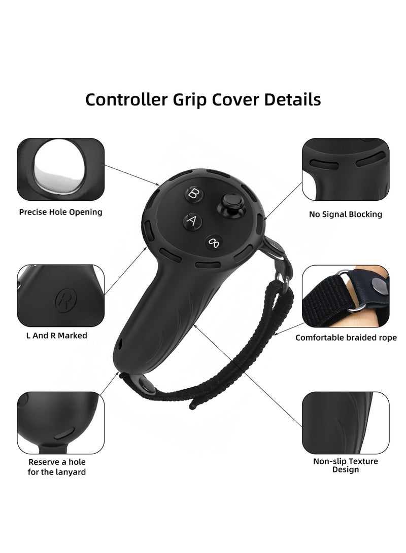 7 in 1 Silicone Protective Cover Set for Meta Quest3S VR Anti-fall Light-blocking Face Mask Controller Grip Caps Kit - Image 4