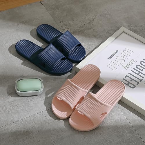 VIDSID Shower Slippers for Women Men, Quick Drying Lightweight Non Slip Open-toe EVA Travel-friendly Breathable Shoes Slide Slippers for Bathroom,House Slipper,Outdoor(Pink EU36/37) - Image 4