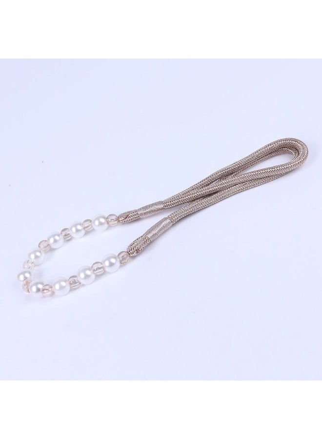 Goolsky 2-Pack Glam Polyester Curtain Tiebacks with Adjustable Artificial Pearl Design for Elegant Home Decor - Image 5