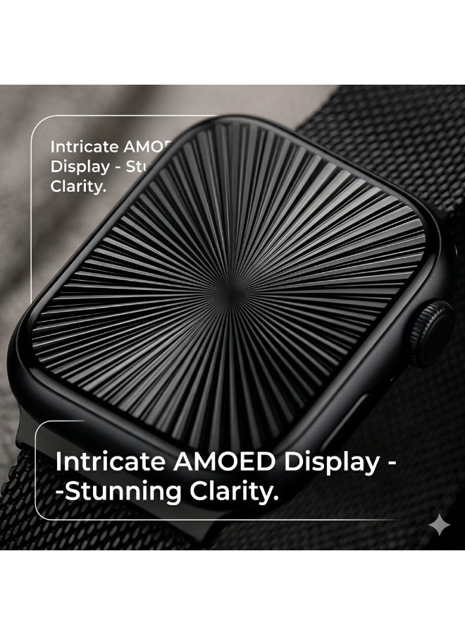 جون بولز ساعة ذكية رجالية بشاشة AMOLED وميزة الاتصال عبر البلوتوث | متتبع للصحة واللياقة البدنية | مقاومة للماء | متوافقة مع أجهزة iPhone وAndroid | 3 أحزمة قابلة للتبديل - Image 1