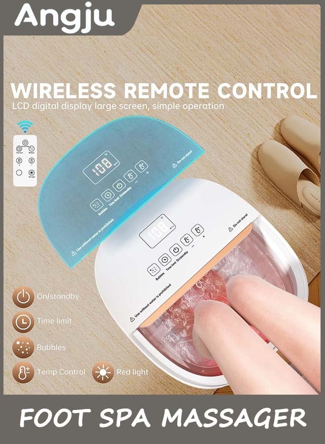 Angju Collapasible Foot Spa Bath Massager with Heat, Pedicure Foot Spa with Bubbles and Jets/Timer/Temperature Control, Feet Soak Tub for Home, Office, Relaxation and Stress Relief - Image 4
