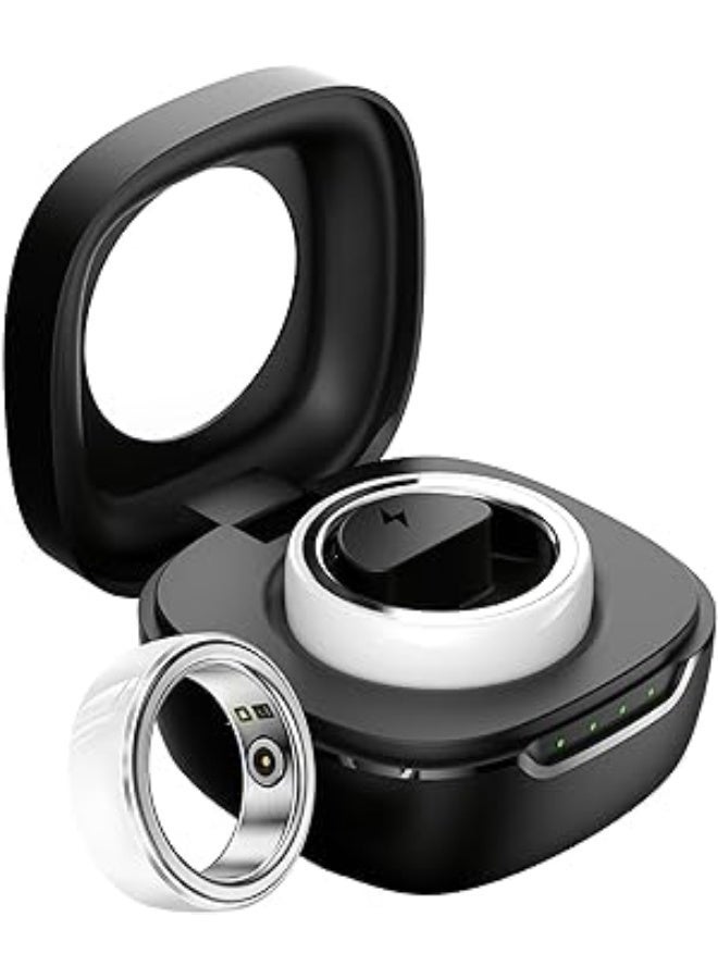 كاست ويف خاتم ذكي للياقة البدنية والصحة 20 ملم، مراقب معدل ضربات القلب، متتبع النوم، قياس ضغط الدم، عداد خطوات، جهاز تتبع اللياقة البدنية مقاوم للماء، بدون اشتراك في التطبيق، عمر بطارية طويل، أبيض - Image 1