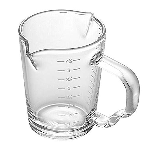 Holiberty 150ml Glass Measuring Cup Double Spouts Espresso Cup Shot Glass Heat-Resistant Handle Transparent Scale Ounce Measure Jugs Mixing Mug for Bar Party Wine Milk Coffee Liquid Heavy Glass Measuring Cup - Image 1