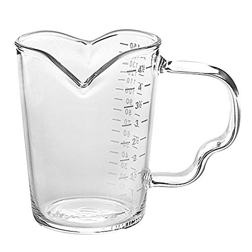 Holiberty 150ml Glass Measuring Cup Double Spouts Espresso Cup Shot Glass Heat-Resistant Handle Transparent Scale Ounce Measure Jugs Mixing Mug for Bar Party Wine Milk Coffee Liquid Heavy Glass Measuring Cup - Image 5