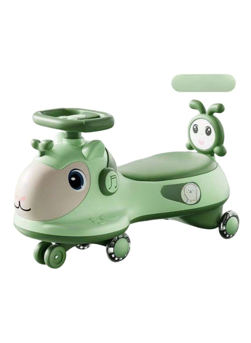 Green Musical Ride-On Animal Car for Kids – Push Toy with Lights, Sound  Backrest (Ages 1-4) - Image 1