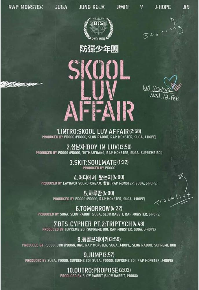 بيج هيت ألبوم BTS Skool Luv Affair الثاني المصغر، فرقة بانقتان بويز: قرص مضغوط + كتاب صور + بطاقة صور + هدية (6 بطاقات صور إضافية ومجموعة بطاقة صور مزدوجة الوجه) - Image 3