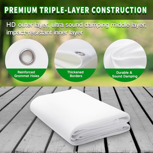 Durbles Golf Simulator Impact Screen - Premium Triple Layer Launch Monitor Projector with HD Visuals for Indoor Practice, Enclosure and Net - Hitting Screen with Grommets & Bungee Cords - Image 2