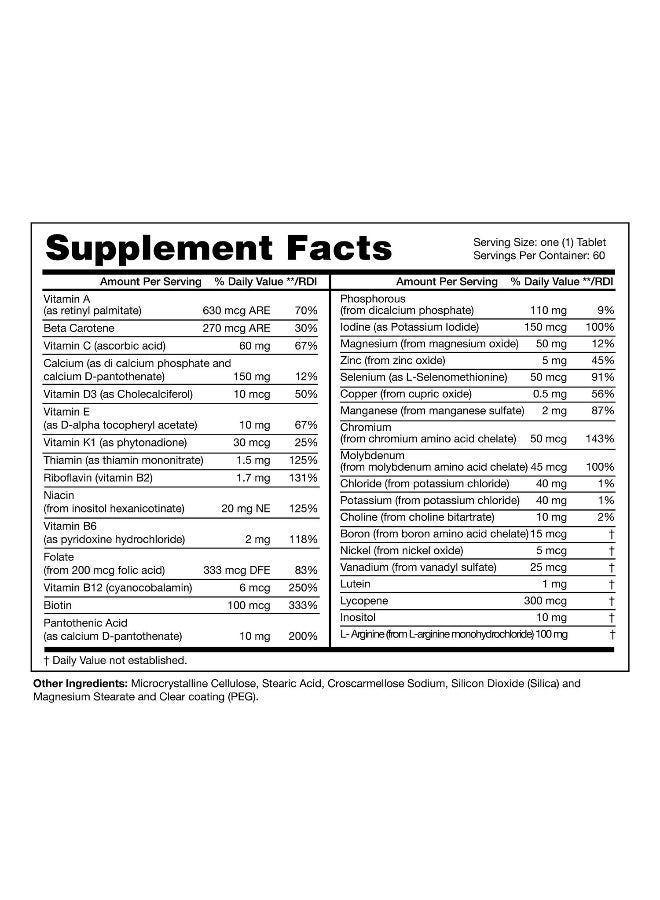 Natural Fervor Men 50 Plus Super Multivitamin 60 Tablets - Image 3