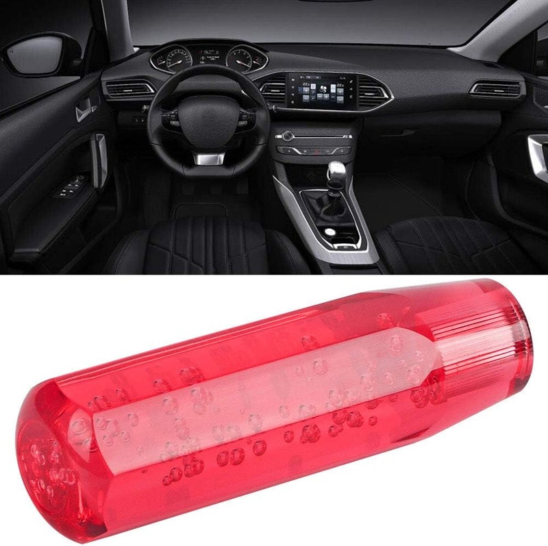 cheekyglo Car Manual Shift Knob, Gear Shift Knob 15cm Red Car Universal Acrylic Shift Stick Knob Crystal Transparent Bubble Gear Shifter Head - Image 2
