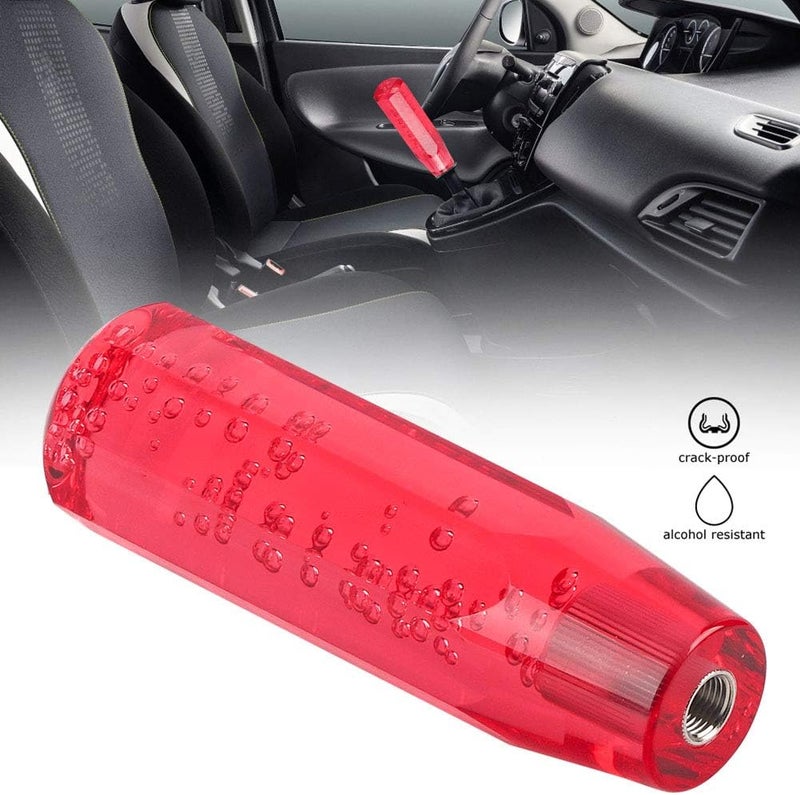 cheekyglo Car Manual Shift Knob, Gear Shift Knob 15cm Red Car Universal Acrylic Shift Stick Knob Crystal Transparent Bubble Gear Shifter Head - Image 1
