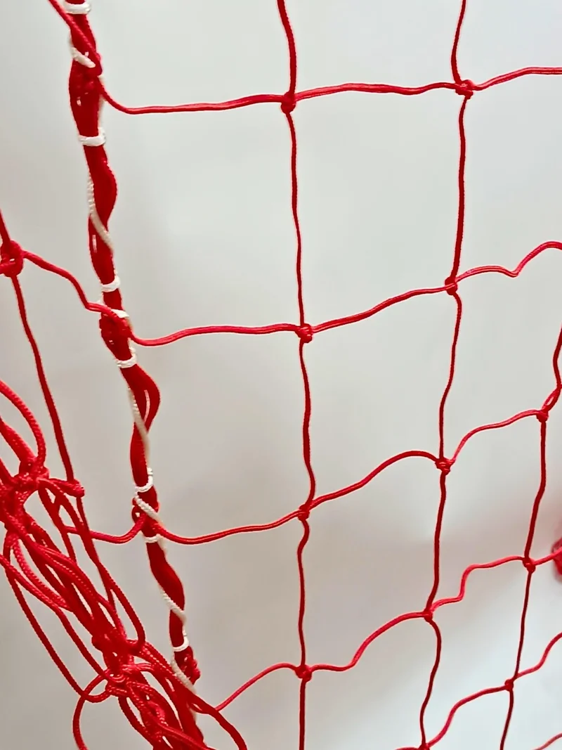 adelinspor Football Goal Net 2.5 mm Cord Rope Red 7.32*2.44*2.0 M