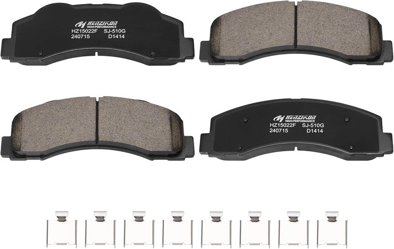 HYFTJYZ HZ1414 QuietCast Premium Ceramic Disc Brake Pad Set - Compatible with Ford Expedition, F-150, Lincoln Navigator - Image 1