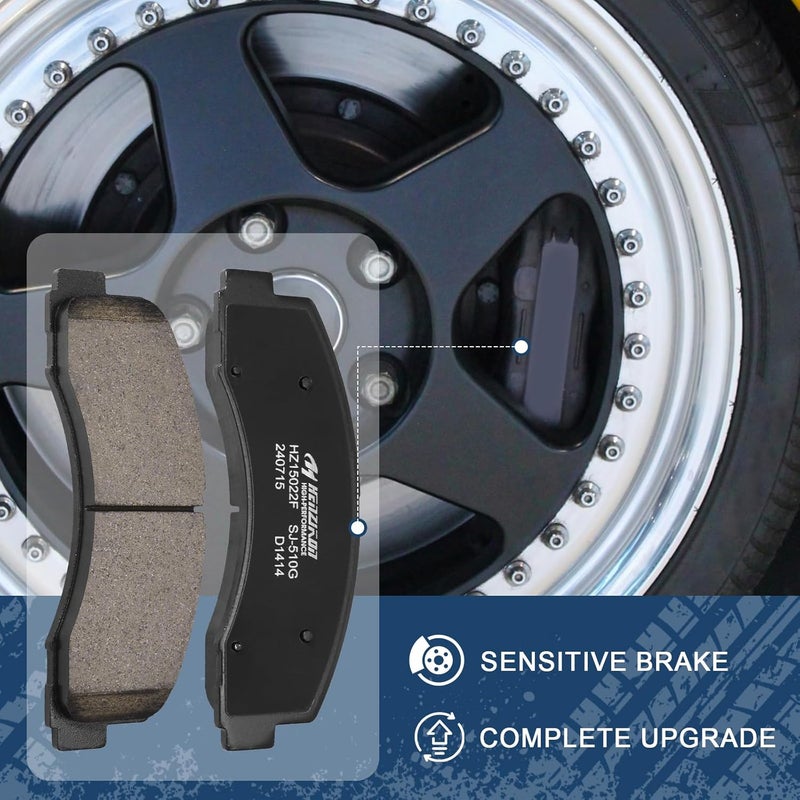 HYFTJYZ HZ1414 QuietCast Premium Ceramic Disc Brake Pad Set - Compatible with Ford Expedition, F-150, Lincoln Navigator - Image 2