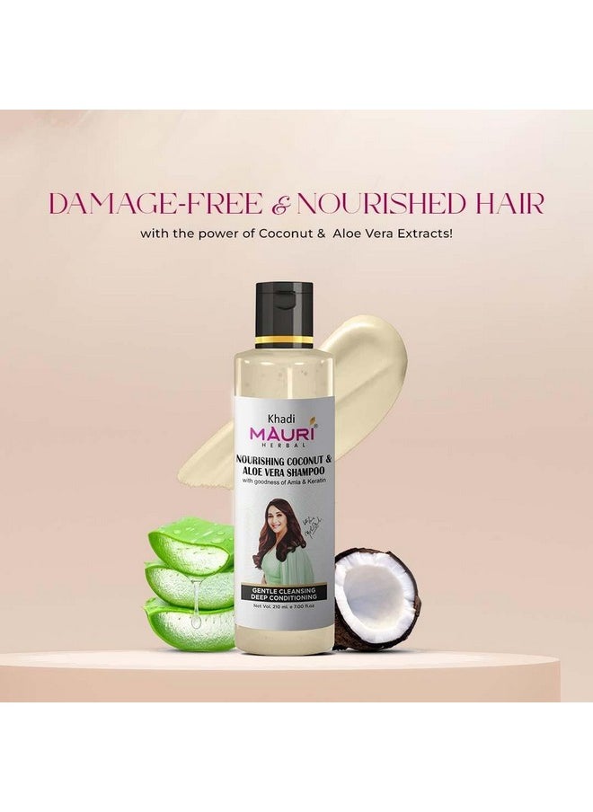 Khadi Mauri Herbal - Nourishing Coconut & Aloe Vera Shampoo | Prevents Hairfall, Boosts Shine | Ideal For Men & Women | Sles & Paraben Free | 210 Ml - Image 1