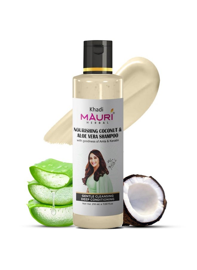 Khadi Mauri Herbal - Nourishing Coconut & Aloe Vera Shampoo | Prevents Hairfall, Boosts Shine | Ideal For Men & Women | Sles & Paraben Free | 210 Ml - Image 1