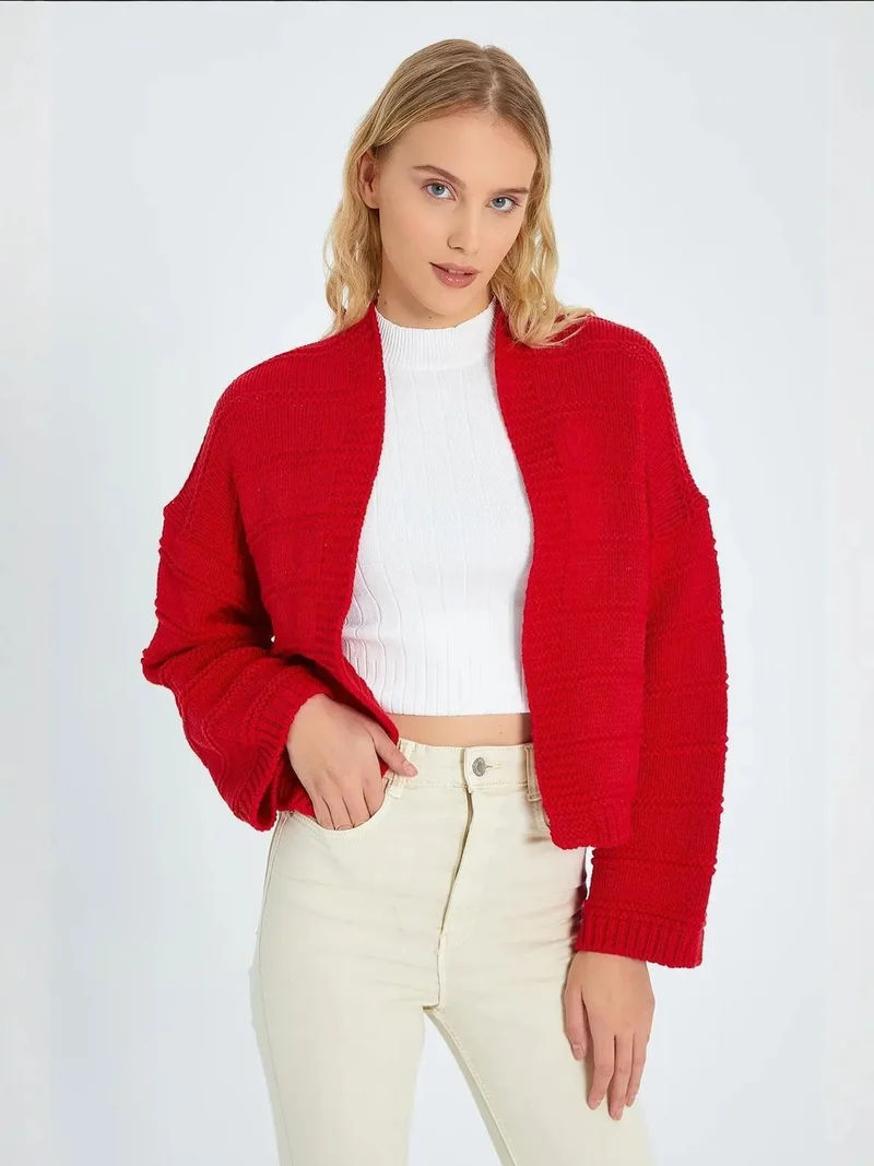 MixRay Mixray V-Neck Ribbed Knit Cardigan