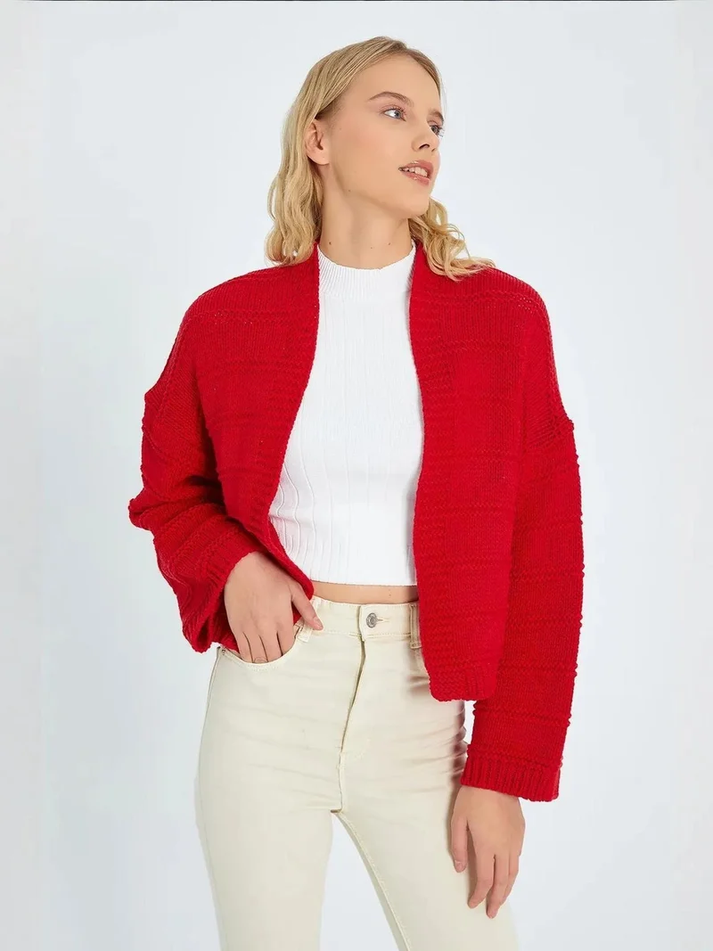 MixRay Mixray V-Neck Ribbed Knit Cardigan