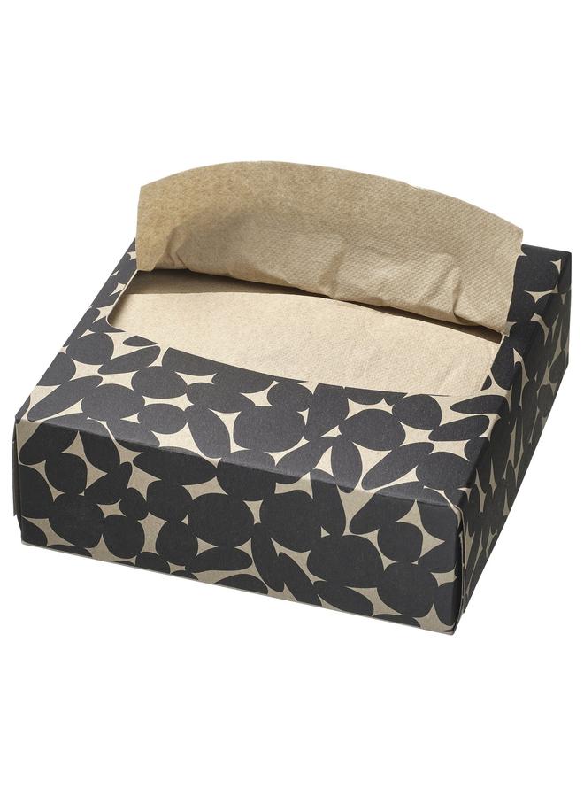 Zaboon Paper Napkin With Box, Patterned Black/White, 32X16 Cm - Image 1