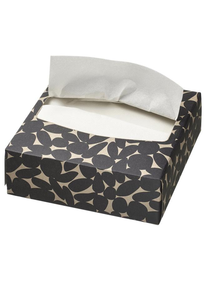 Zaboon Paper Napkin With Box, Patterned Black/White, 32X16 Cm - Image 2