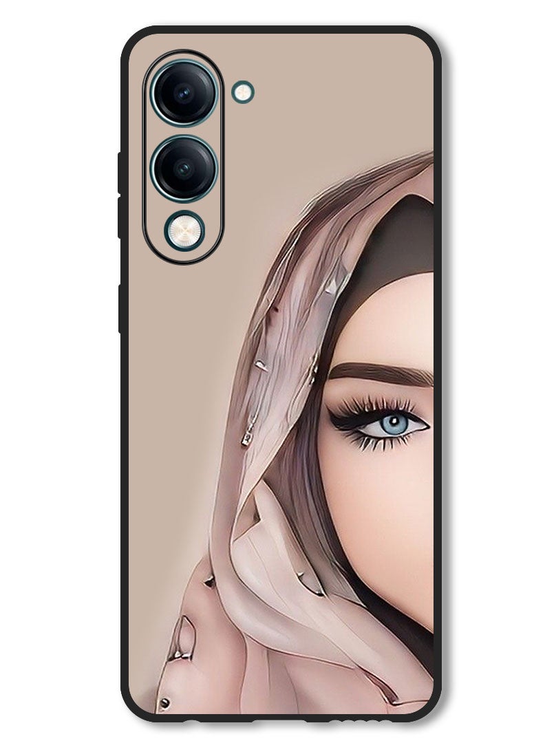 Theodor Case Compatible with Vivo Y29s Protection Shockproof Bumper Cover Girl Half Face - Image 1