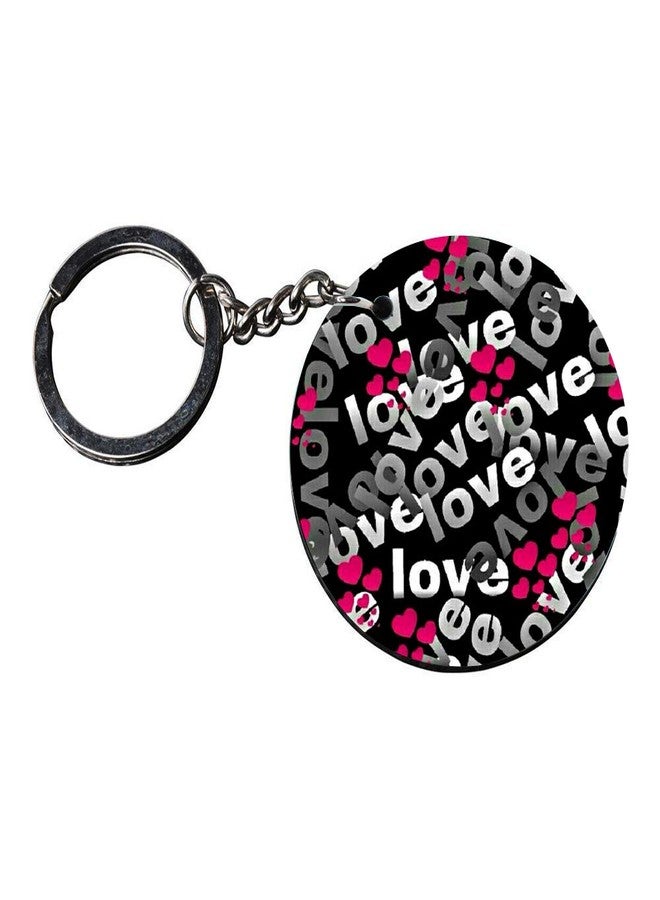 Anuman007 | love keychain | keychain holder Printed Wooden Keychains | Circle Shape Set of 2 keyrings 2x2 inch - Image 3