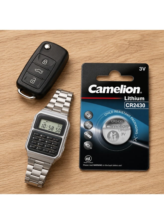 Camelion CR2430 3V Lithium Coin Cell Battery for Car Keys, Electronics & Backup Power - Image 3