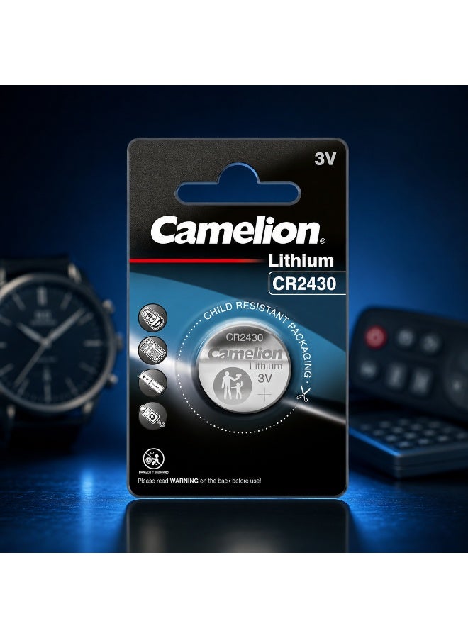 Camelion CR2430 3V Lithium Coin Cell Battery for Car Keys, Electronics & Backup Power - Image 5