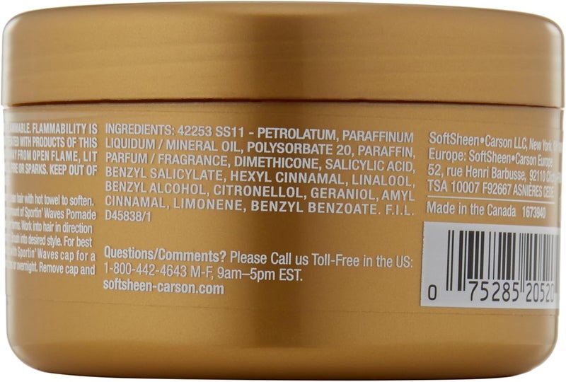SOFT SHEEN Softsheen-Carson Sportin' Waves Maximum Hold Pomade - 3.5 oz Hair Styling Product - Image 2