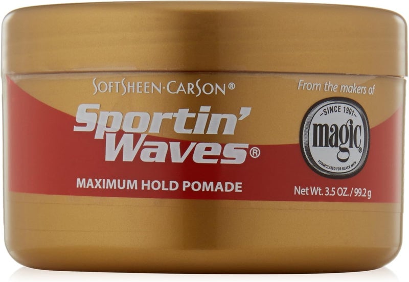 SOFT SHEEN Softsheen-Carson Sportin' Waves Maximum Hold Pomade - 3.5 oz Hair Styling Product - Image 1