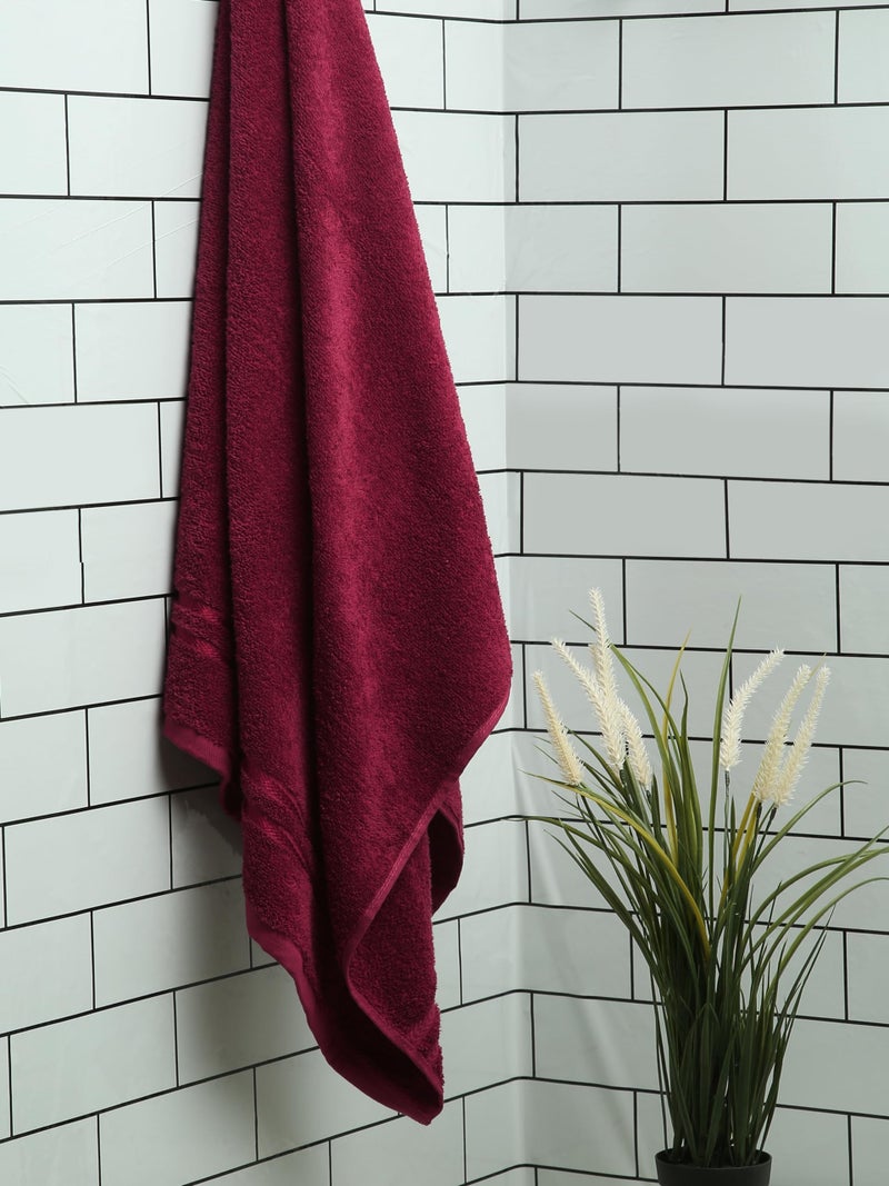 Welspun 100% Cotton Quik Dry Bath Towel | High Absorbency & Super Soft | Fast Drying, Size 70 cm x 150 cm | 380 GSM, Towel Men & Women, Dark Red - Image 1