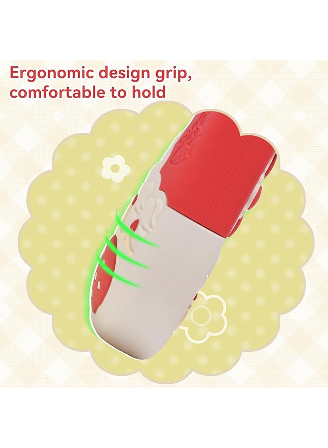 GEEKSHARE Protective Case For Switch Slim Cover Case Compatible With Nintendo Switch Separable Soft Silicone Protective Shell For Joy Con With 2 Thumb Grip Caps Spring Special Strawberry - Image 4