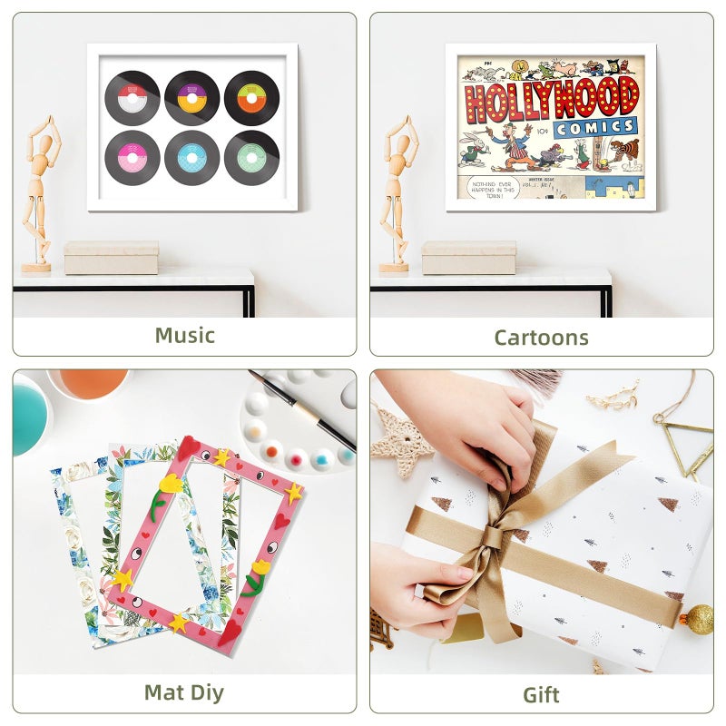 HappyHapi 8x10 Picture Frames Set of 10  8x10 White Photo Frames Display Pictures 5x7 with Mat or 8x10 Without Mat. Tabletop or Wall Display Decoration for Photos  Paintings  Posters  Artwork (White) - Image 5