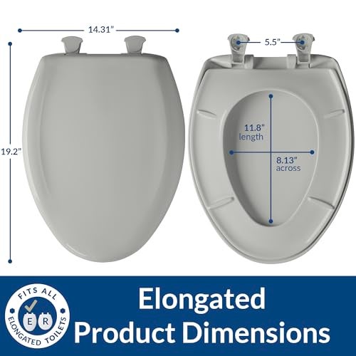 Bemis Classic Colors Slow Close Toilet Seat, Easy Clean Hinges and Durable Plastic Seat, Made in USA, Elongated, Yellow - Image 4