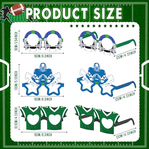 Harrycle 32 Pcs Football Party Decorations Touchdown Paper Glasses Frame Its Game TIME Photo Booth Props Eyeglasses for Sports Football Theme Birthday Baby Shower Favors Supplies - Image 5