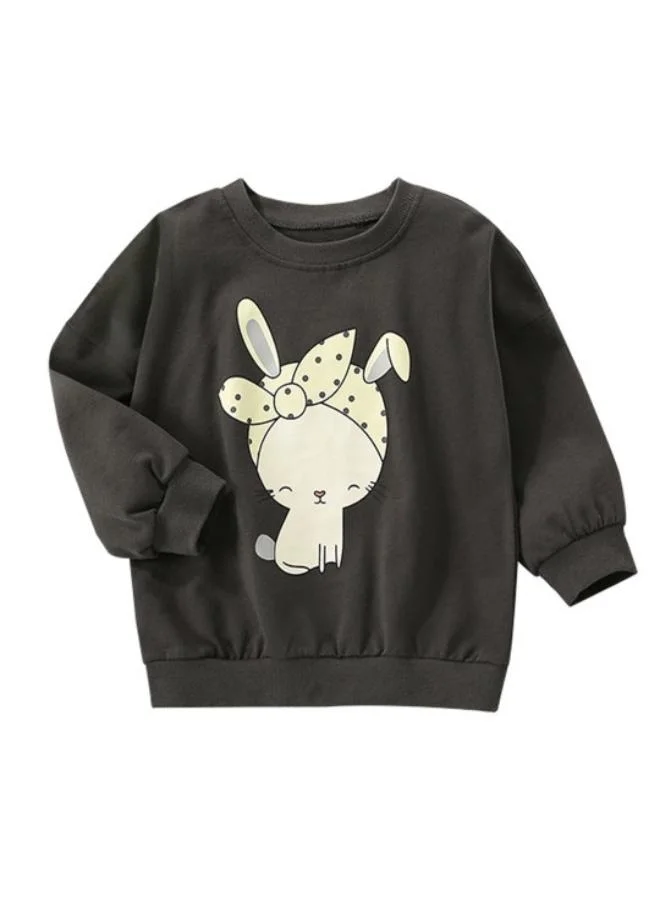 يونيكي Black Printed Long Sleeve Crew Neck T-Shirt
