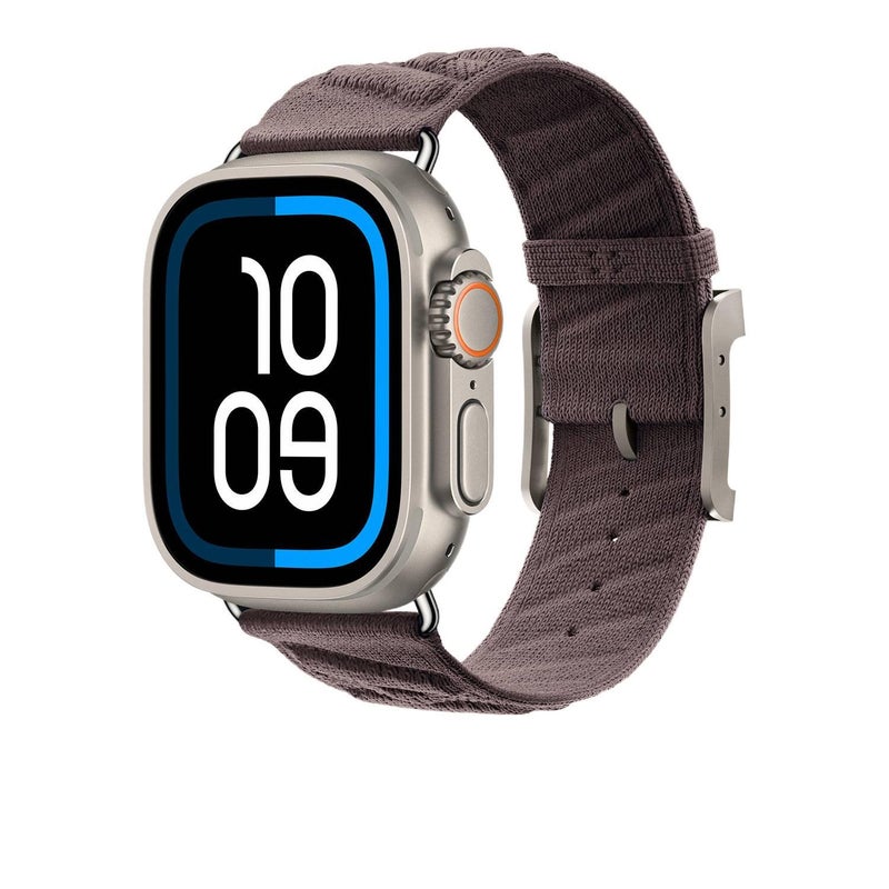 سوار ساعة ذكية سوار نايلون حلقي متوافق مع Apple Watch 38/40/41/42/44/45/49mm بملاءمة قابلة للتعديل وحزام بديل باللون برتقالي قابل للتعديل - Image 1