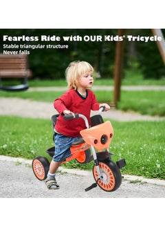 NextWave Tricycle for Kids Baby Cycle with Light and Music Kids Tricycle with Back Storage Basket & 3 Wheels Kids Cycle Bike For 2 to 5 Years Boys Girls Orange  - Image 3