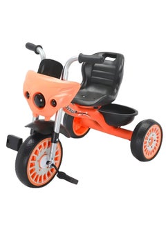 NextWave Tricycle for Kids Baby Cycle with Light and Music Kids Tricycle with Back Storage Basket & 3 Wheels Kids Cycle Bike For 2 to 5 Years Boys Girls Orange  - Image 1