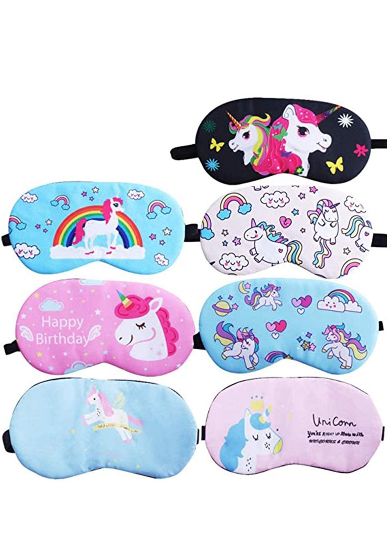 KASTWAVE Cute Sleep Blindfold, Ultra Soft Comfortable Blindfold, Skin Friendly Smooth and Silky Material Blackout Blindfold with Adjustable Straps, Kids, Mens, Womens Printed Designs Unicorn - Image 1