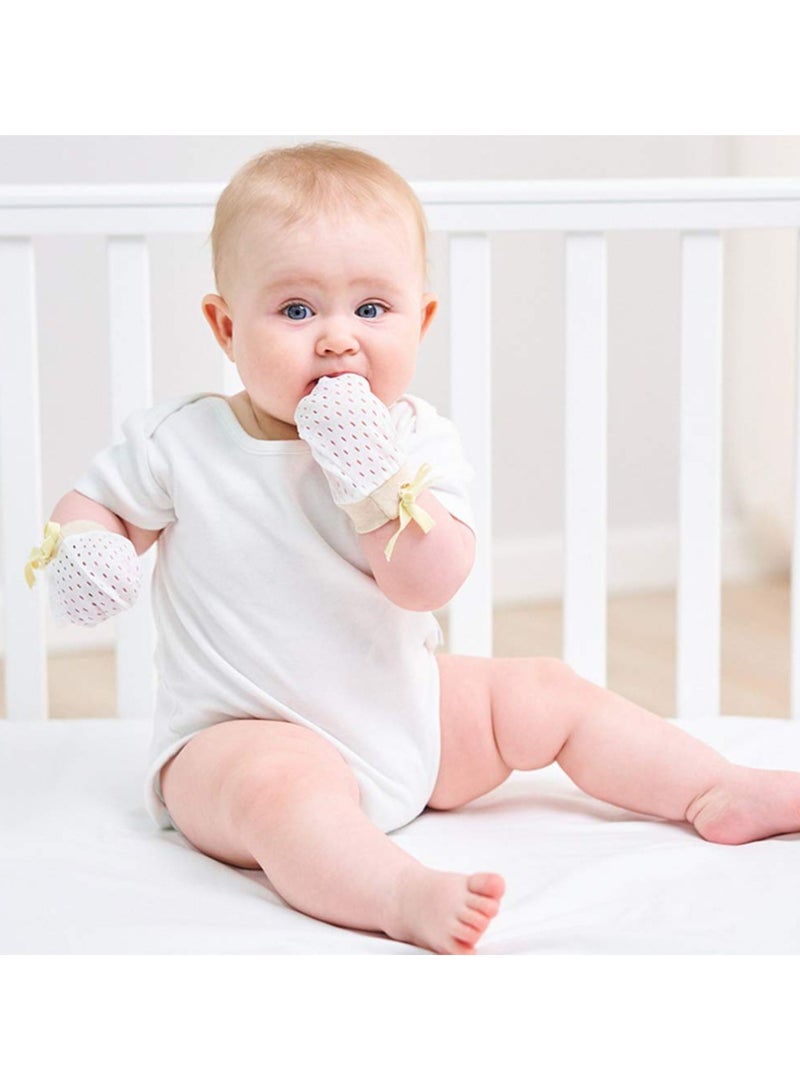 Oasisgalore Pack of 6 Baby Mesh Gloves Cotton No Scratch Mittens for Unisex (3Colors/0-12Months)  - Image 5