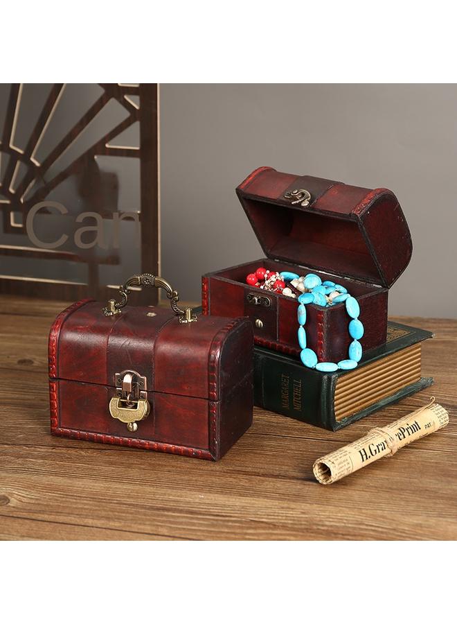 Bluejw New Retro Wooden Storage Box With Lock Classical Old Wooden Box Jewelry Packaging Box Movie And TV Props Treasure Box - Image 2